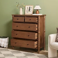 Brown Wood 5-Drawer Vivienne Traditional Dresser
