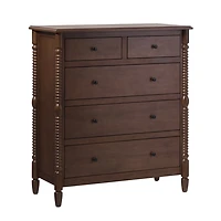 Brown Wood 5-Drawer Vivienne Traditional Dresser