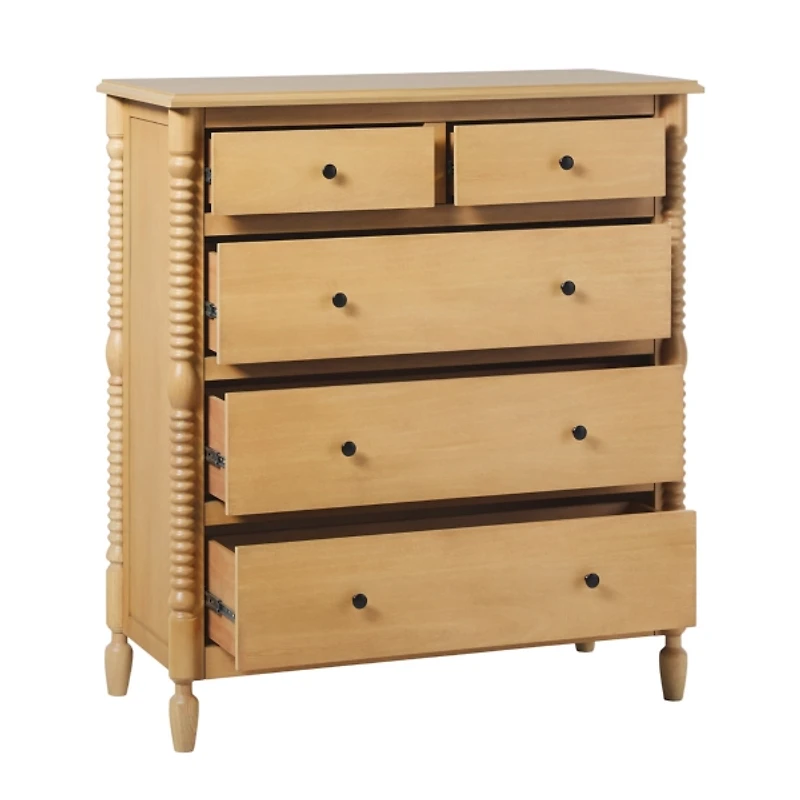 Natural Wood 5-Drawer Vivienne Traditional Dresser