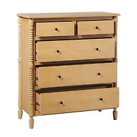 Natural Wood 5-Drawer Vivienne Traditional Dresser