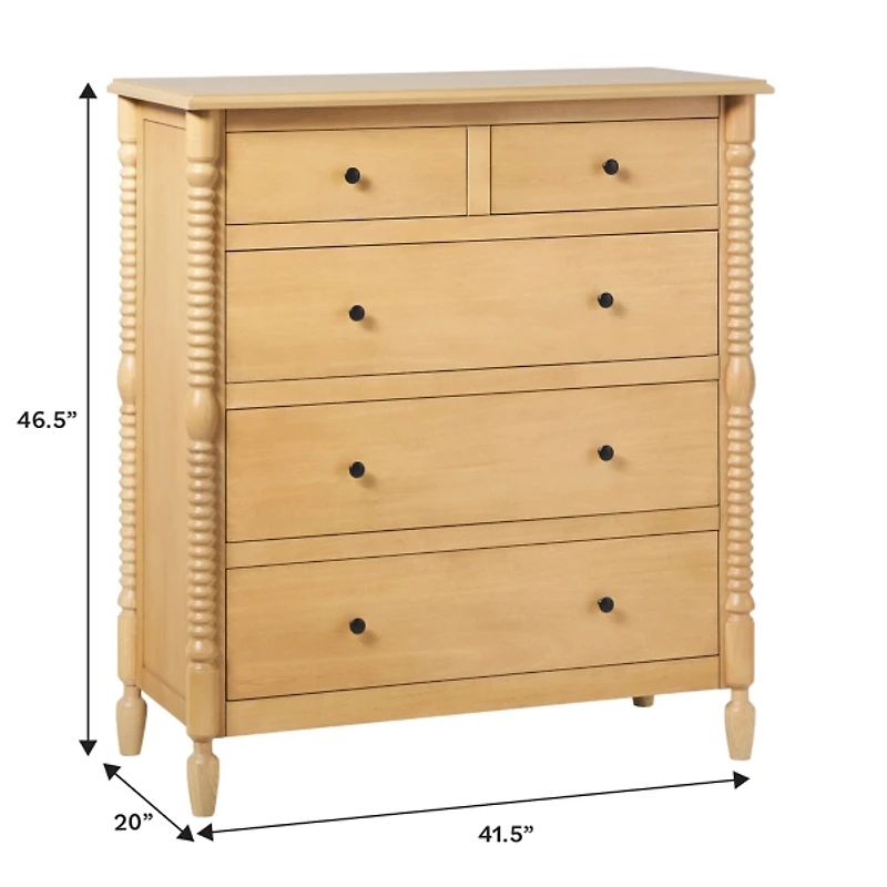 Natural Wood 5-Drawer Vivienne Traditional Dresser