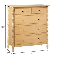 Natural Wood 5-Drawer Vivienne Traditional Dresser