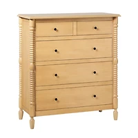 Natural Wood 5-Drawer Vivienne Traditional Dresser