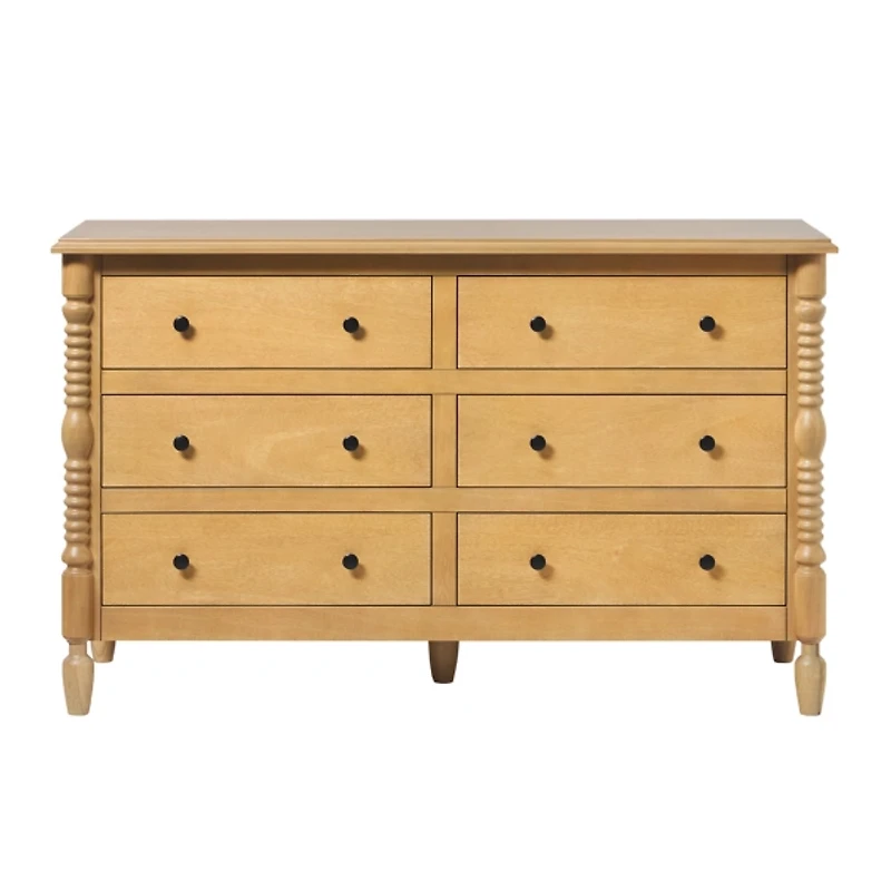 Natural Wood 6-Drawer Vivienne Traditional Dresser