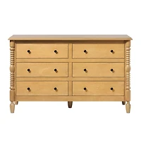 Natural Wood 6-Drawer Vivienne Traditional Dresser
