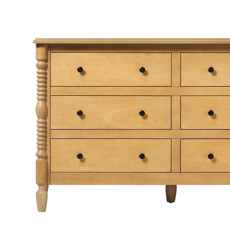 Natural Wood 6-Drawer Vivienne Traditional Dresser