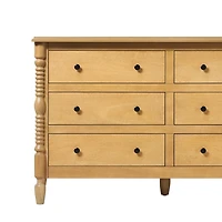 Natural Wood 6-Drawer Vivienne Traditional Dresser