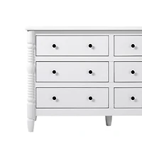 White Wood 6-Drawer Vivienne Traditional Dresser