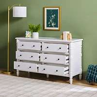 White Wood 6-Drawer Vivienne Traditional Dresser