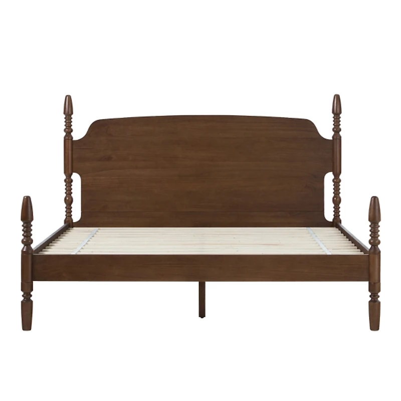 Brown Spindle Wood Vivienne King Bed