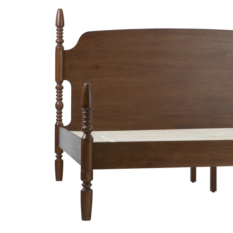 Brown Spindle Wood Vivienne King Bed