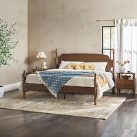 Brown Spindle Wood Vivienne King Bed