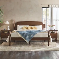 Brown Spindle Wood Vivienne King Bed