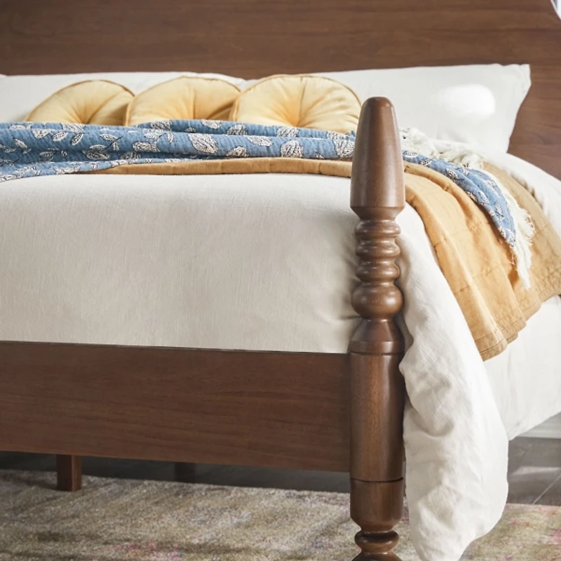 Brown Spindle Wood Vivienne King Bed