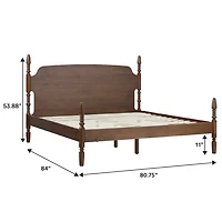 Brown Spindle Wood Vivienne King Bed