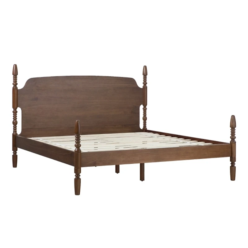 Brown Spindle Wood Vivienne King Bed