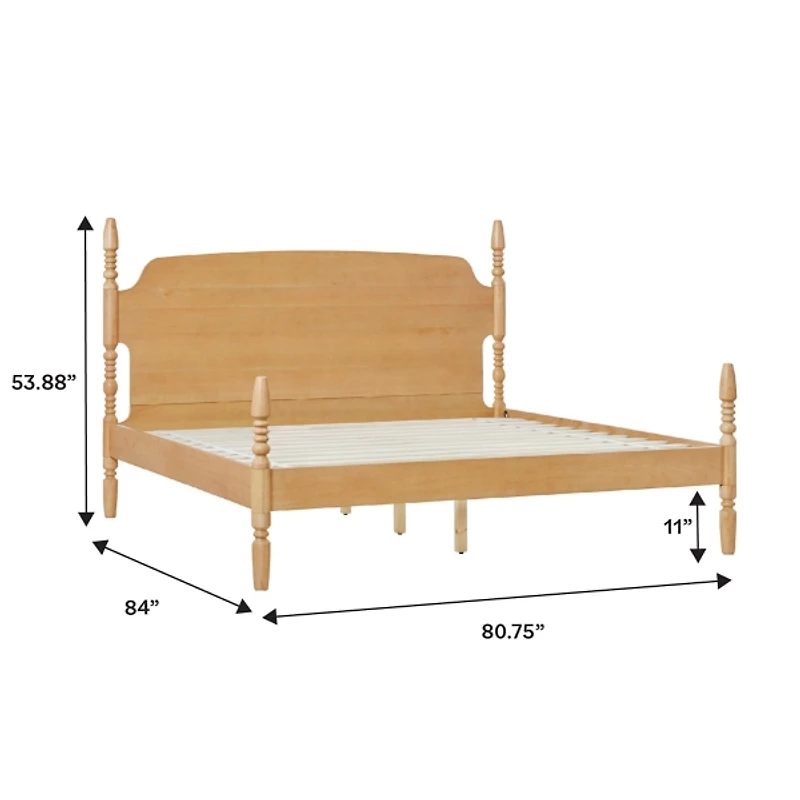 Natural Spindle Wood Vivienne King Bed