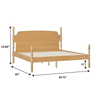 Natural Spindle Wood Vivienne King Bed