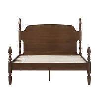 Brown Spindle Wood Vivienne Queen Bed