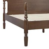 Brown Spindle Wood Vivienne Queen Bed