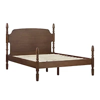 Brown Spindle Wood Vivienne Queen Bed