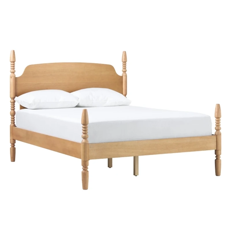 Natural Spindle Wood Vivienne Queen Bed