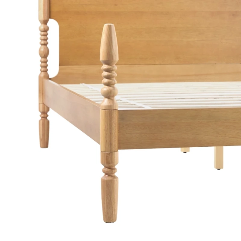 Natural Spindle Wood Vivienne Queen Bed