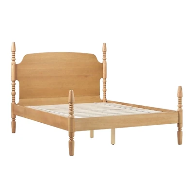 Natural Spindle Wood Vivienne Queen Bed