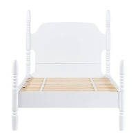 White Spindle Wood Vivienne Twin Bed