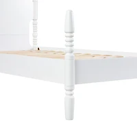 White Spindle Wood Vivienne Twin Bed