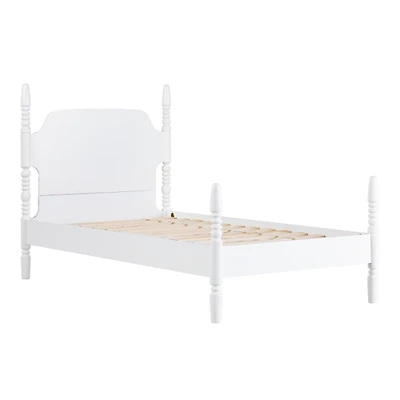 White Spindle Wood Vivienne Twin Bed