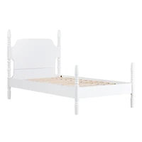 White Spindle Wood Vivienne Twin Bed