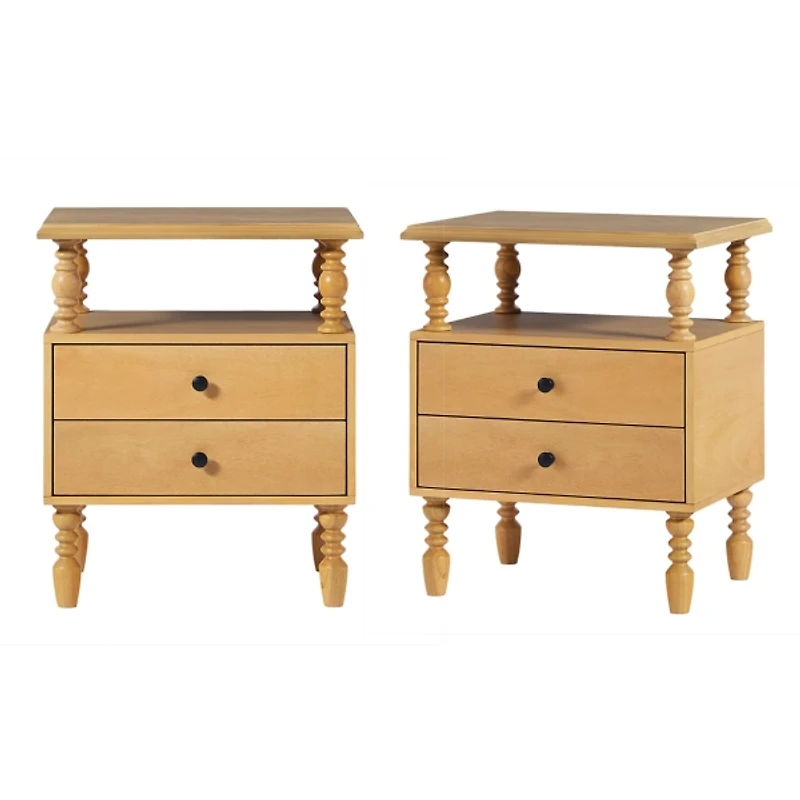 White 2-Drawer Vivienne Nightstands, Set of 2