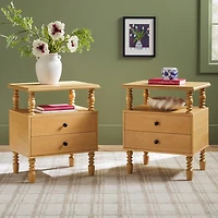 White 2-Drawer Vivienne Nightstands, Set of 2