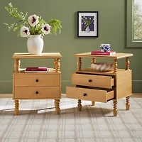 White 2-Drawer Vivienne Nightstands, Set of 2