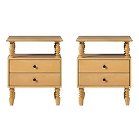 White 2-Drawer Vivienne Nightstands, Set of 2
