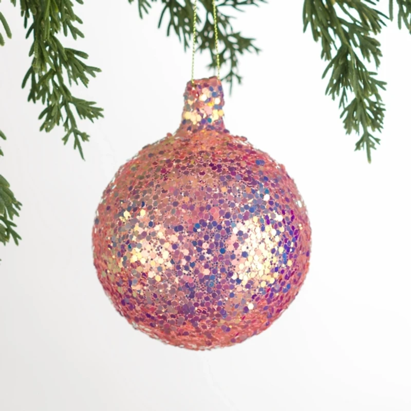 Glass Glitter Ball Christmas Ornament