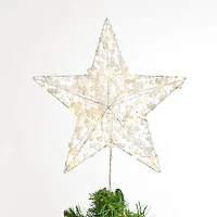 LED Pearl Beaded Star Christmas Tree Topper