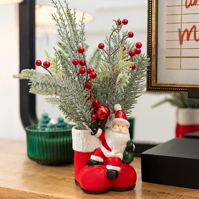 Vintage Santa Boots Christmas Arrangement