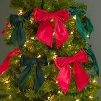 Red and Green Bow Christmas Tree Garland