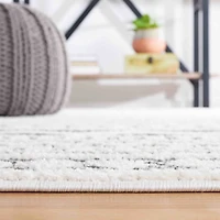 Charcoal & White Mira Bohemian Runner, 2x8