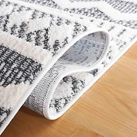 Charcoal & White Mira Bohemian Runner, 2x8