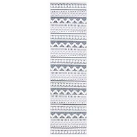 Charcoal & White Mira Bohemian Runner, 2x8