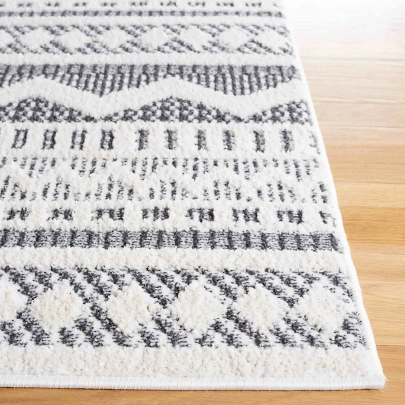 Charcoal & White Mira Bohemian Area Rug