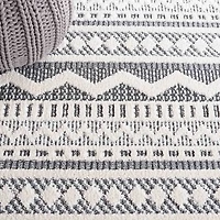 Charcoal & White Mira Bohemian Area Rug