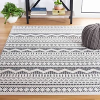 Charcoal & White Mira Bohemian Area Rug