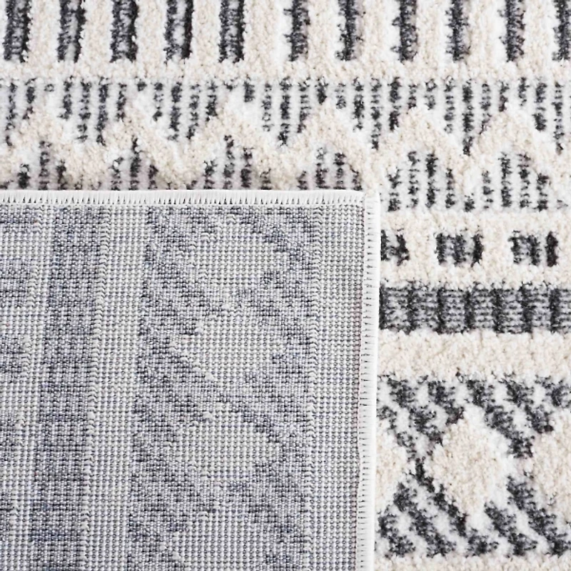 Charcoal & White Mira Bohemian Area Rug