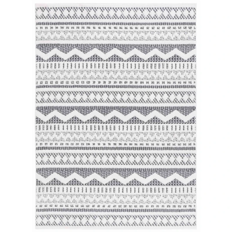 Charcoal & White Mira Bohemian Area Rug