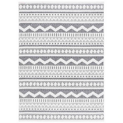Charcoal & White Mira Bohemian Area Rug