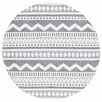 Charcoal & White Mira Bohemian Round Rug, 6x6
